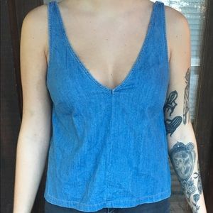 UO denim top open back NWT